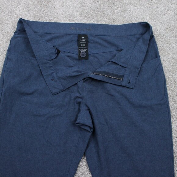 Travis Mathew Golf Pants Mens 33 Blue Polyester Stretch Flat Front w/ 34" inseam - Picture 9 of 12